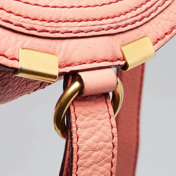 Chloe Pink Leather Marcie Mini Crossbody Bag - Picture 10 of 12